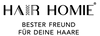 the logo of hairhomie including the slogan "bester freund für deine haare"